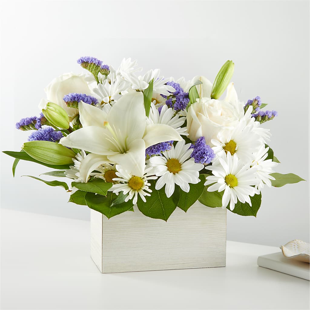 Beyond Blue Box Bouquet – Hurst Florist, Callahan FL