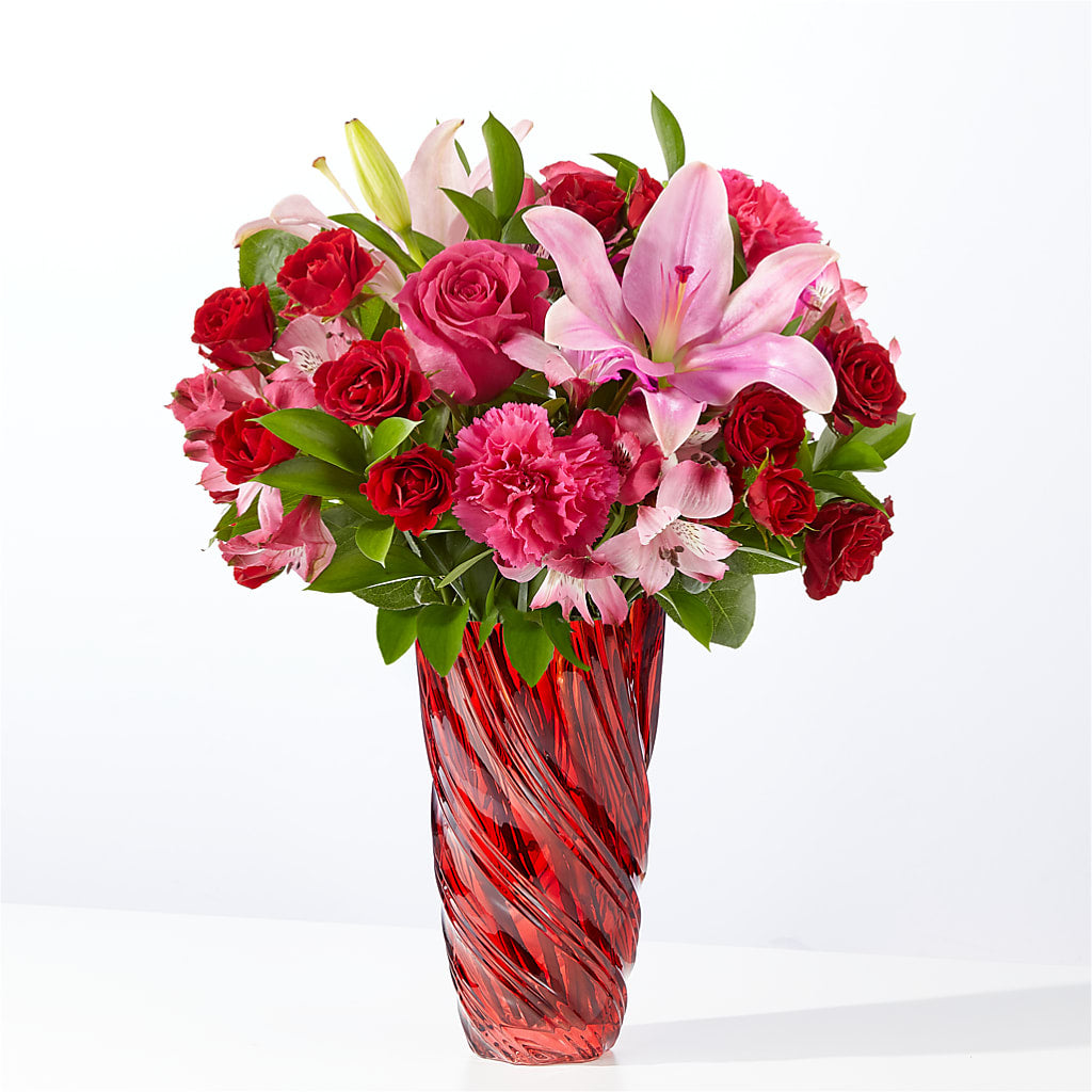 In Love Bouquet with Luxe Swirl Vase – Hurst Florist, Callahan FL