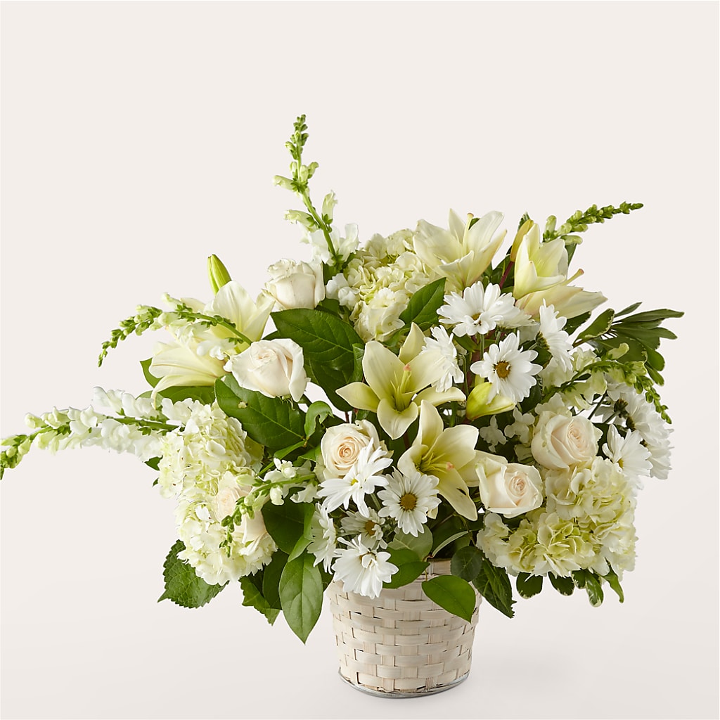 Ivory Elegance Floral Basket – Hurst Florist, Callahan FL
