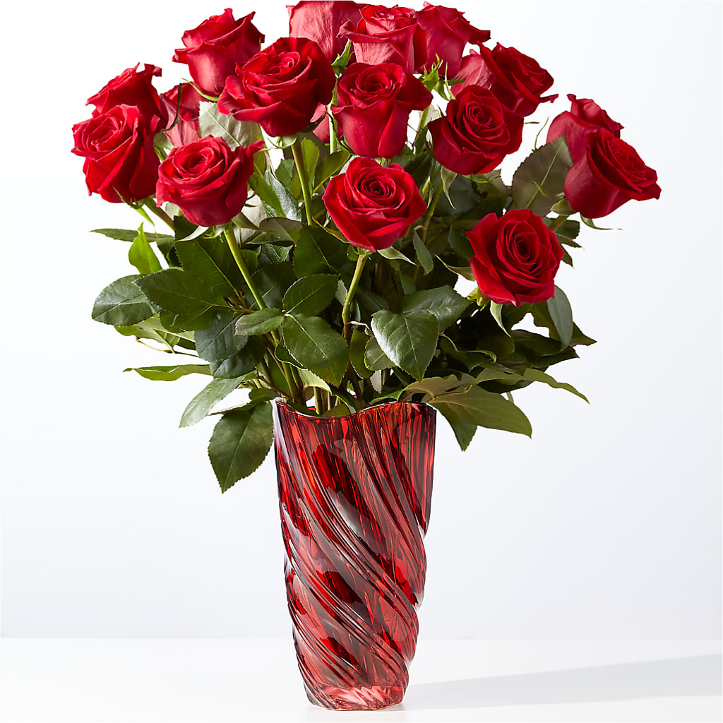 Classic Love Red Rose Bouquet with Luxe Swirl Vase – Hurst Florist, Callahan FL