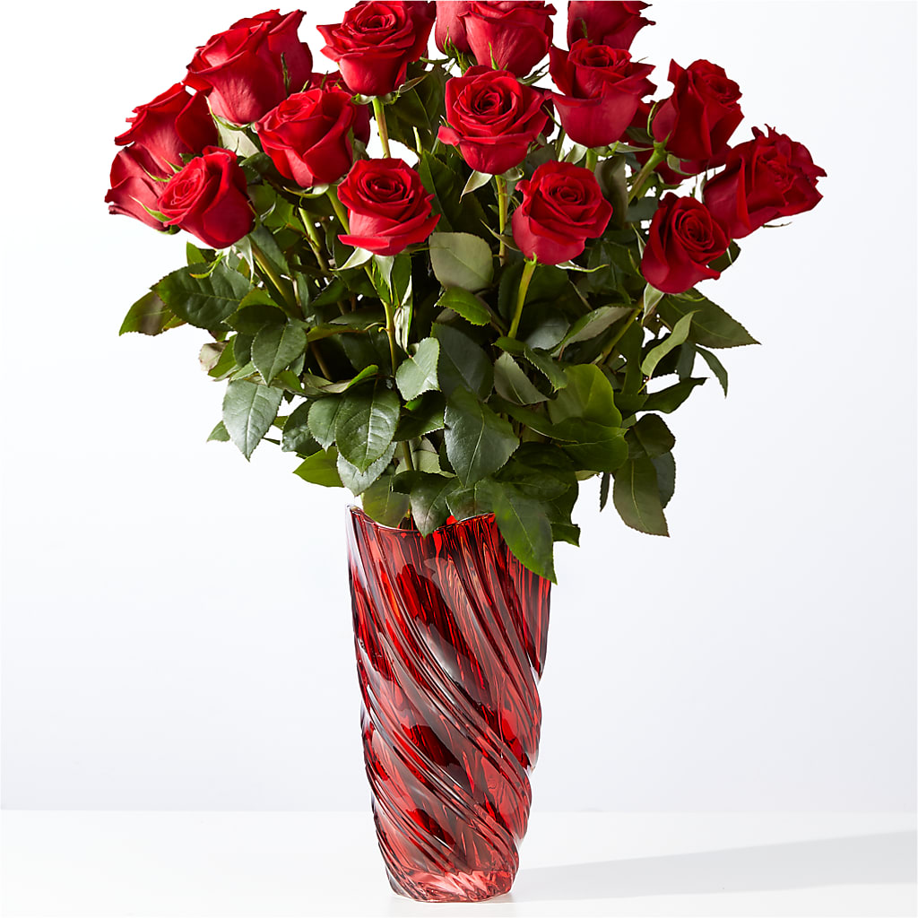 Classic Love Red Rose Bouquet with Luxe Swirl Vase – Hurst Florist, Callahan FL