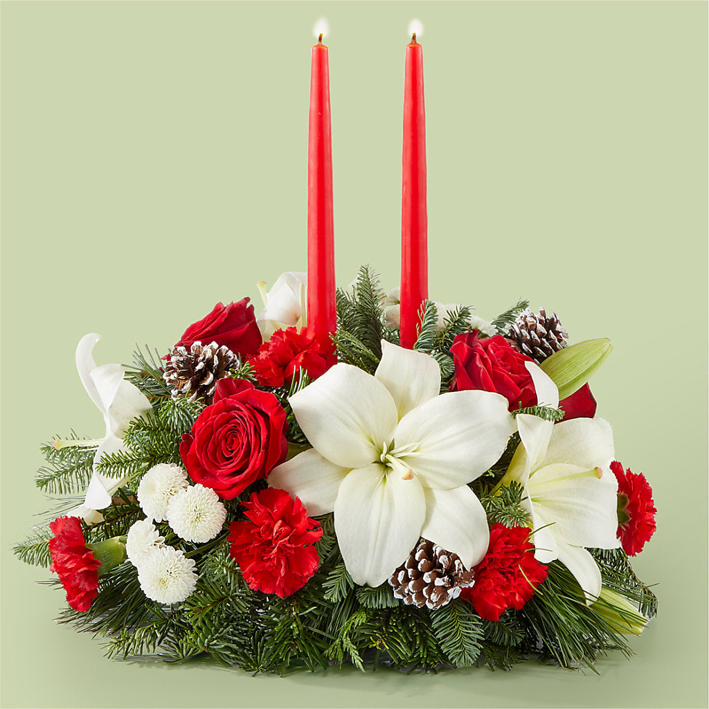 Seasonal Festivities Centerpiece – Hurst Florist, Callahan FL