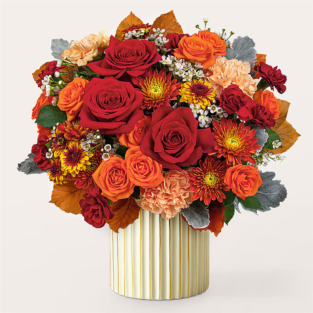 Merlot Bouquet with Ivory Vase – Hurst Florist, Callahan FL