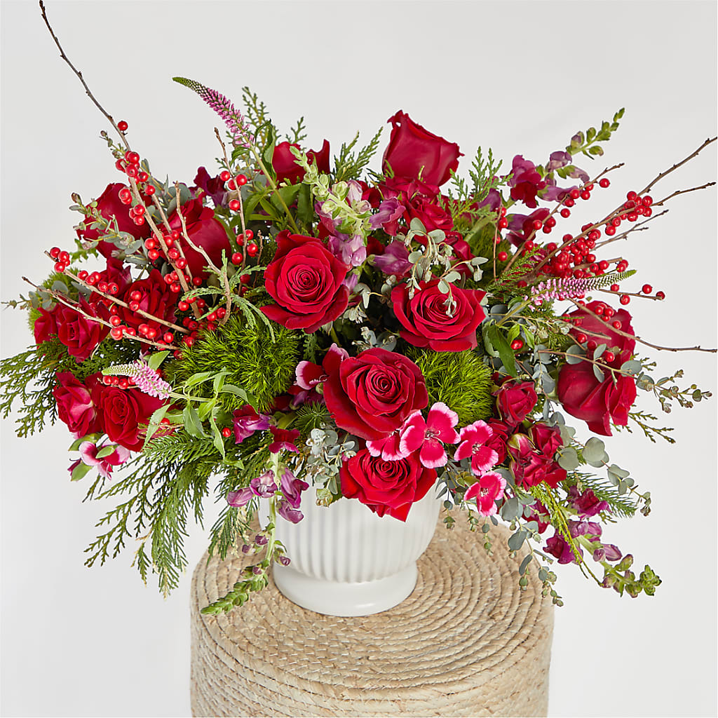 Big Red Bow Bouquet –  Hurst Florist, Callahan FL