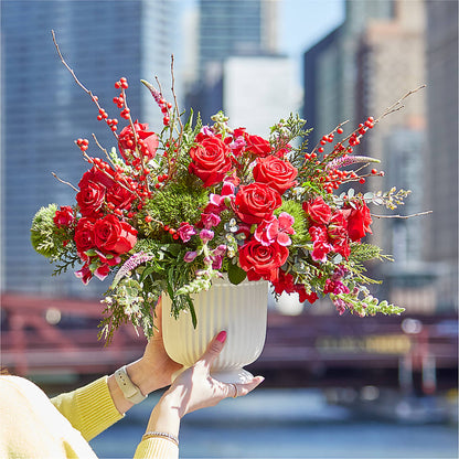 Big Red Bow Bouquet –  Hurst Florist, Callahan FL