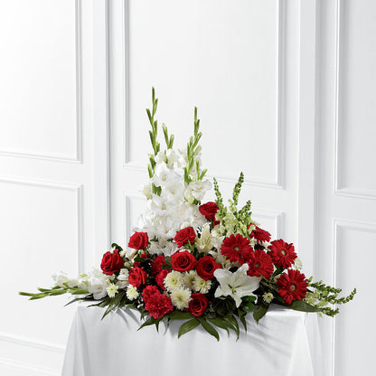 Crimson & White Arrangement –  Hurst Florist, Callahan FL