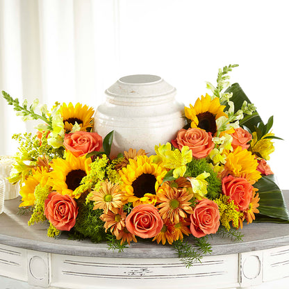 Faithful Sunflower Cremation Adornment –  Hurst Florist, Callahan FL