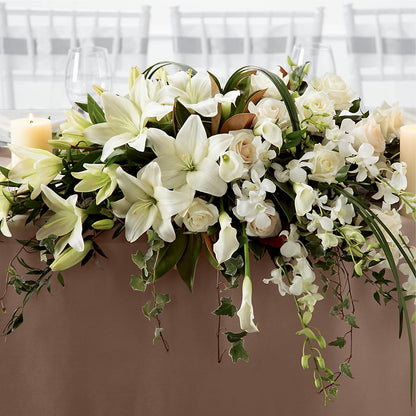 White Linen Arrangement –  Hurst Florist, Callahan FL