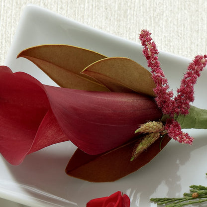 Red Calla Boutonniere –  Hurst Florist, Callahan FL