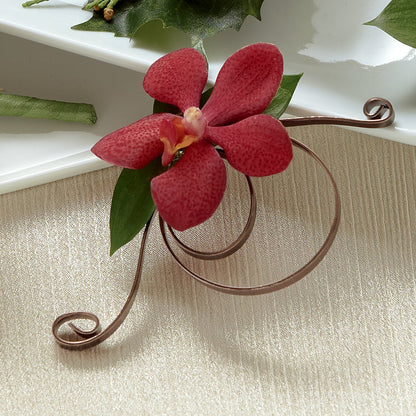 Red Mokara Boutonniere –  Hurst Florist, Callahan FL